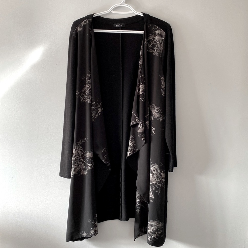 Mblm mixed media mid length cardigan